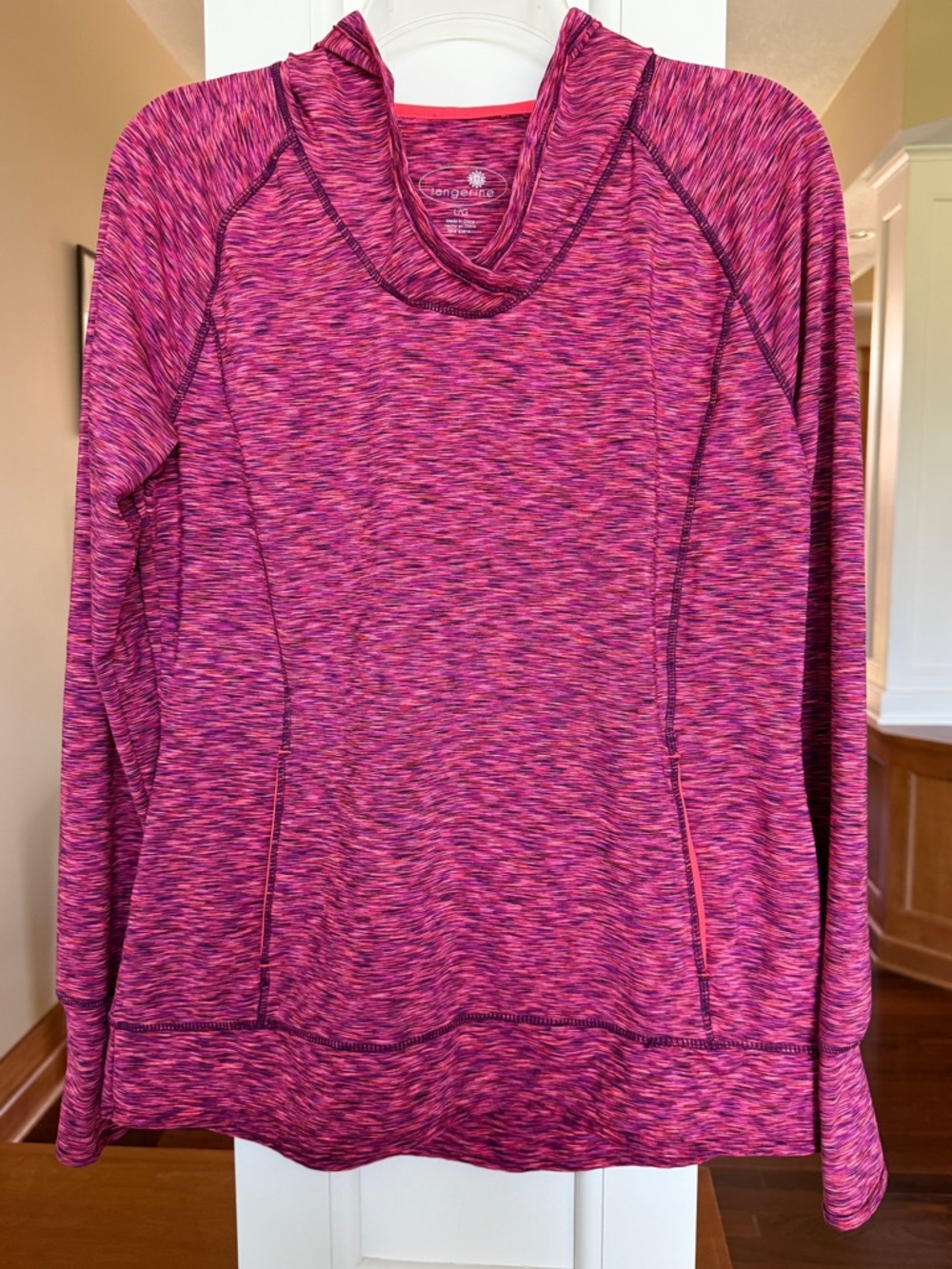 Tangerine Women’s Large Heathered Pink/Orange Athletic Pullover Hoodie